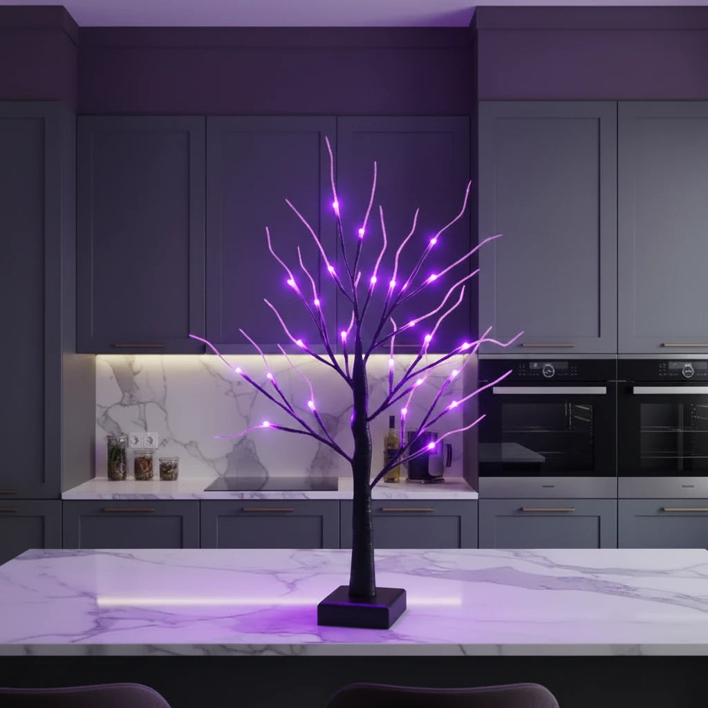 Gothic Black Willow Tree LED Night Light