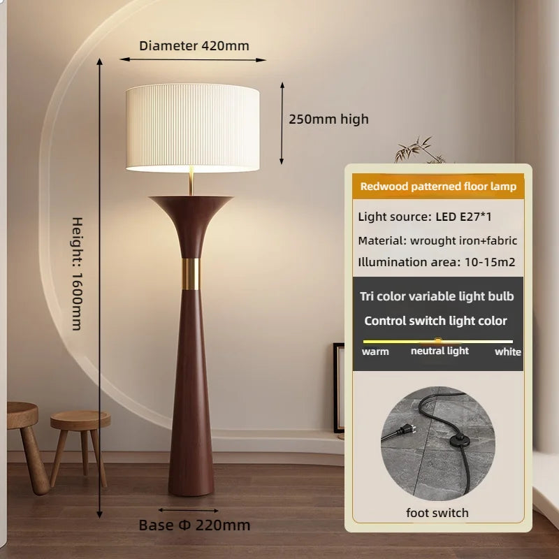 Modern Fabric Floor Lamp with Iron Base