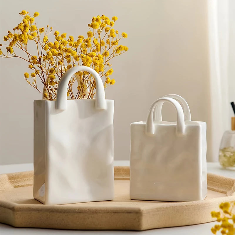 Handbag-Shaped Resin Vase – Modern Tabletop Décor