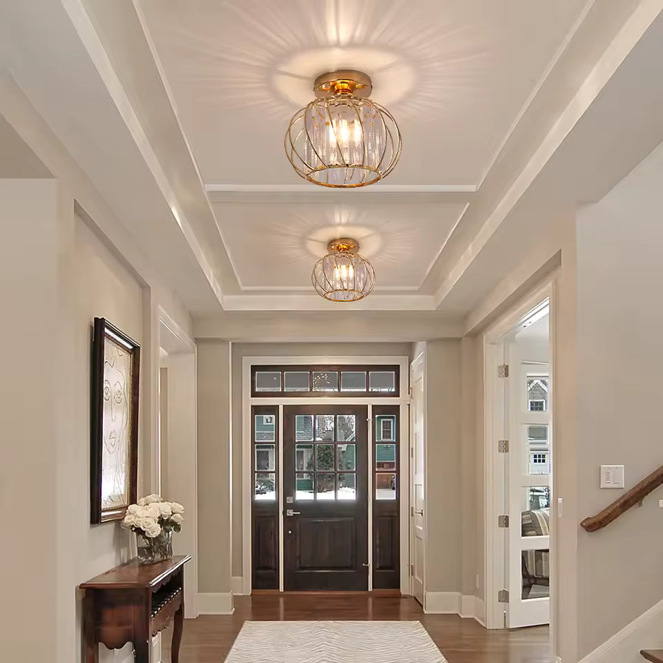 Crystal Lantern Pendant Light for Kitchen Island & Hallway