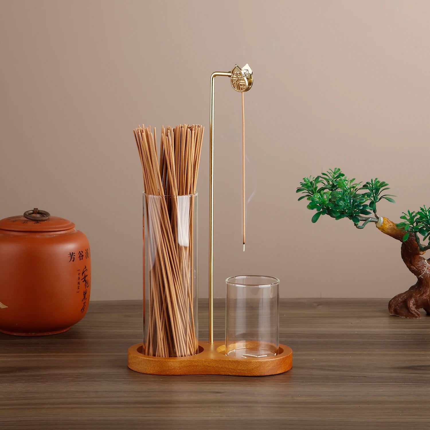 Glass Incense Holder Set | 2-in-1 Stick Burner with Ash Catcher