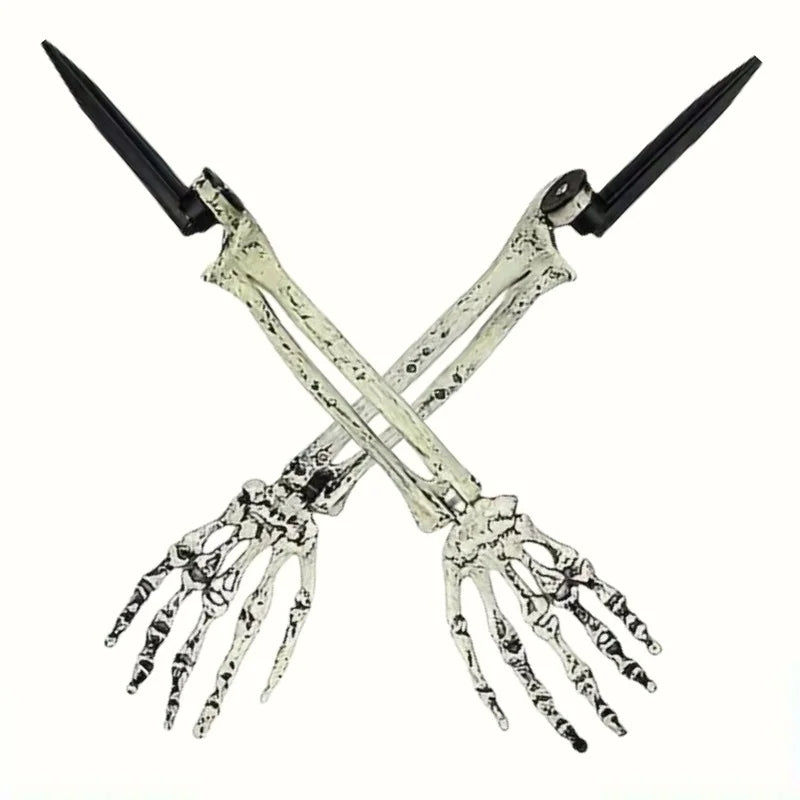Skeleton Skull & Hand Garden Ground Stakes | Halloween Yard Decor