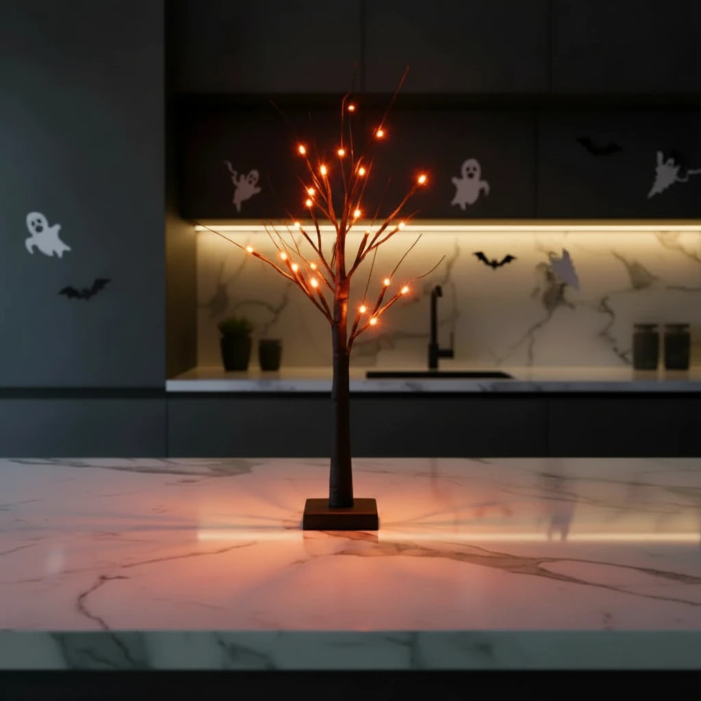Gothic Black Willow Tree LED Night Light