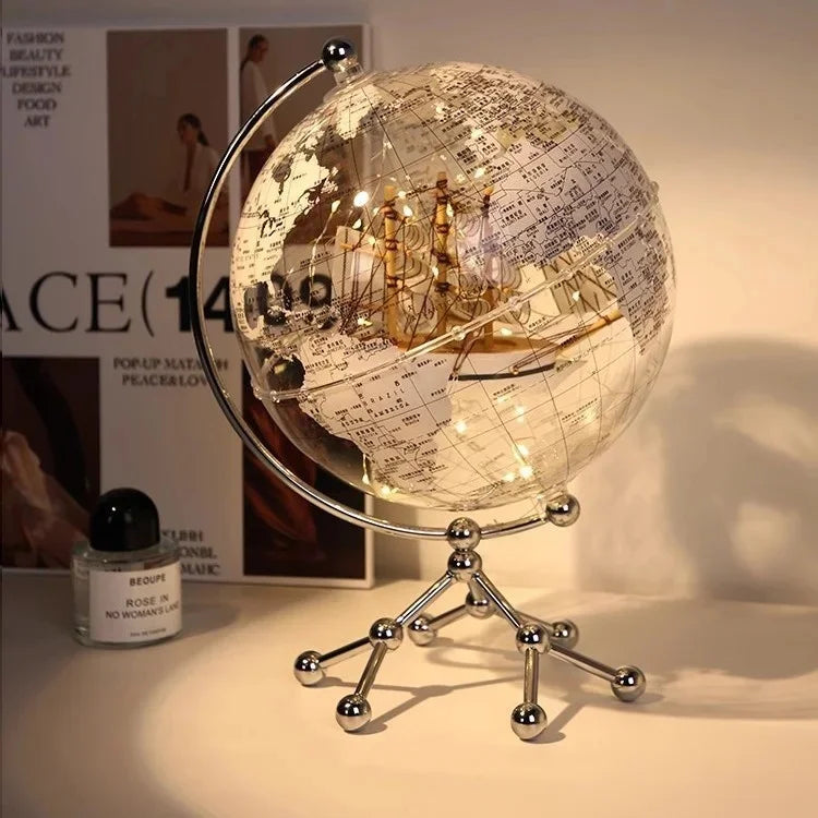 Globe Ornament with Sailboat Accent