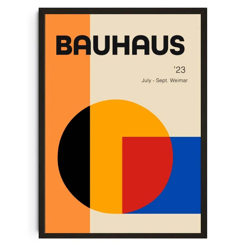 Mid-Century Modern Bauhaus Abstract Geometric Wall Art