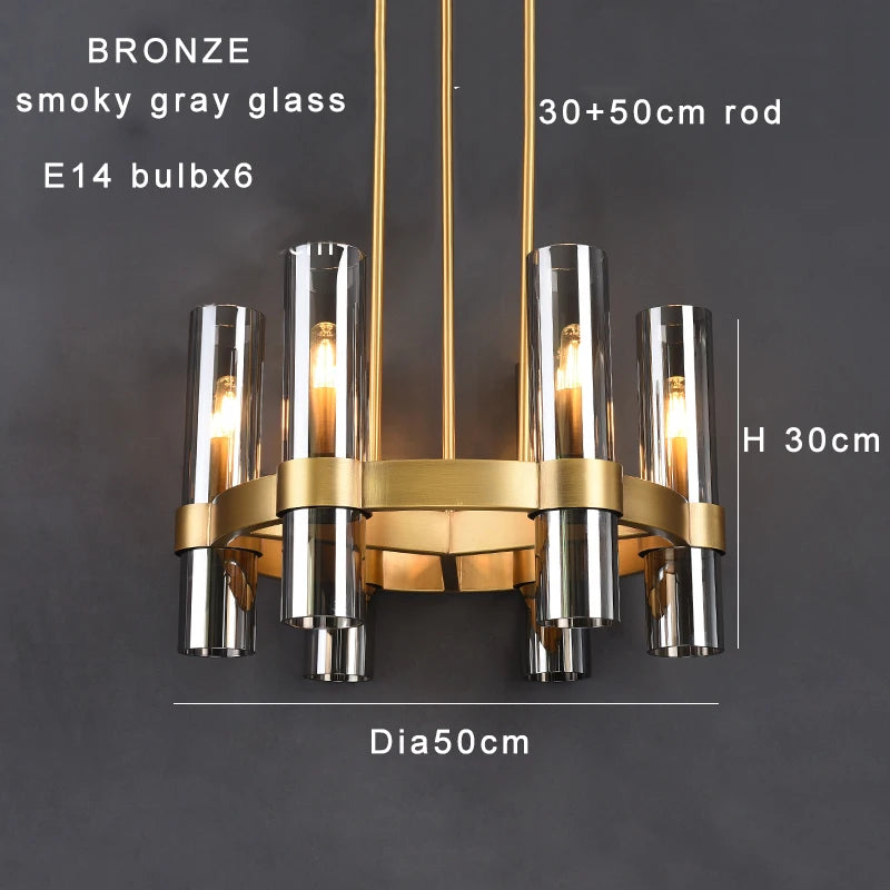 Modern Brass Round 24-Light Chandelier