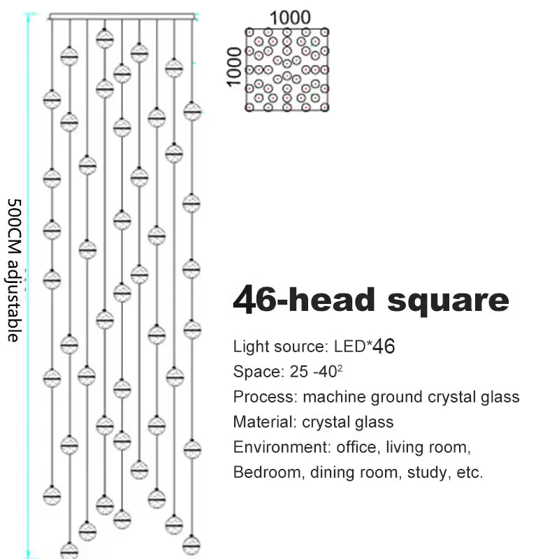 Crystal Ball Spiral Chandelier – LED Staircase & Living Room Ceiling Light