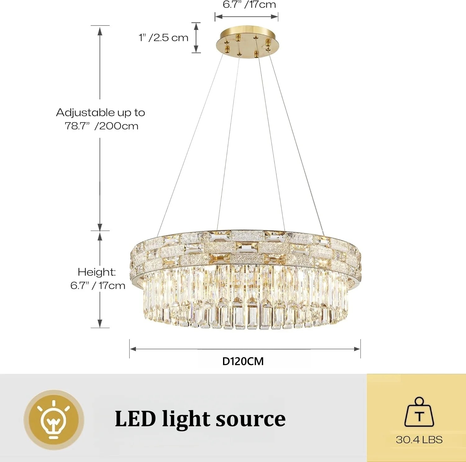 Modern Gold Crystal Chandelier