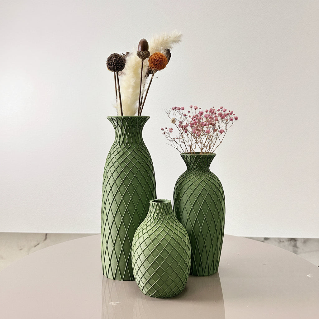 Spider Web Textured Vase Set (3 Pieces)