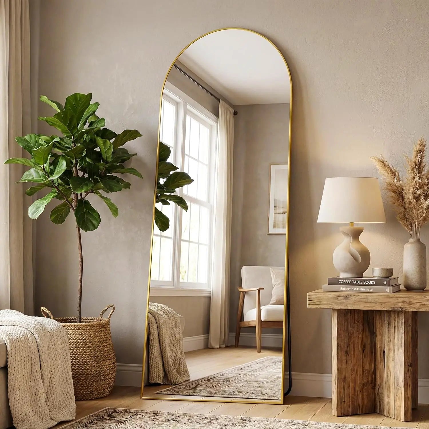 58" x 19" Arched Full Length Floor Mirror