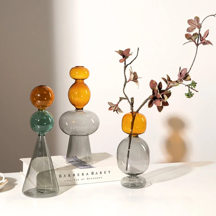 Double-Layer Colored Glass Vase