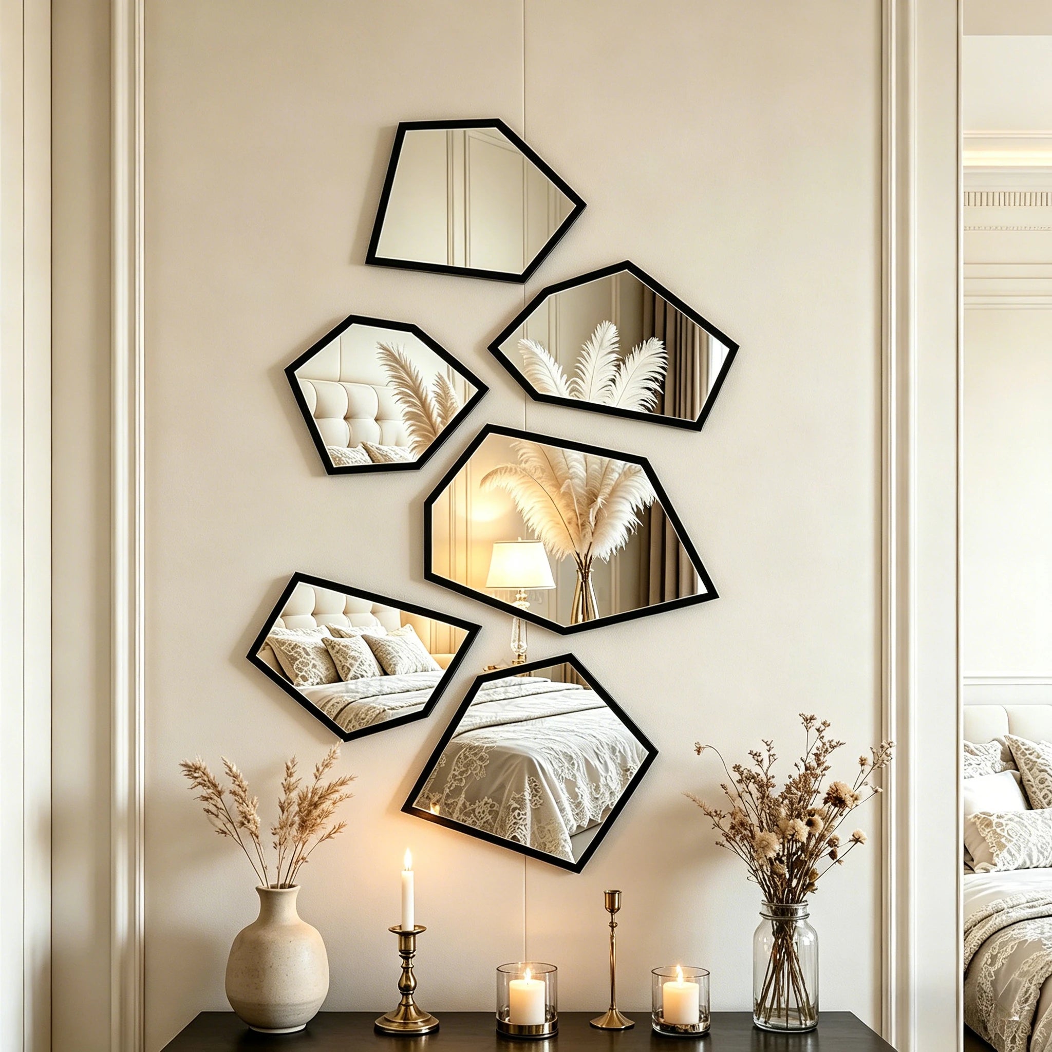 Acrylic Irregular Mirror Wall Decor Set