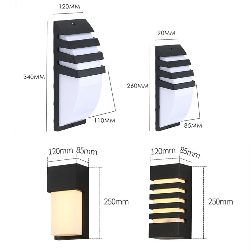 IP65 Outdoor LED Wall Sconce – E27 Aluminum