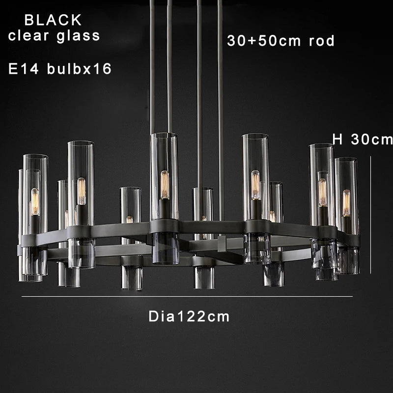 Modern Brass Round 24-Light Chandelier