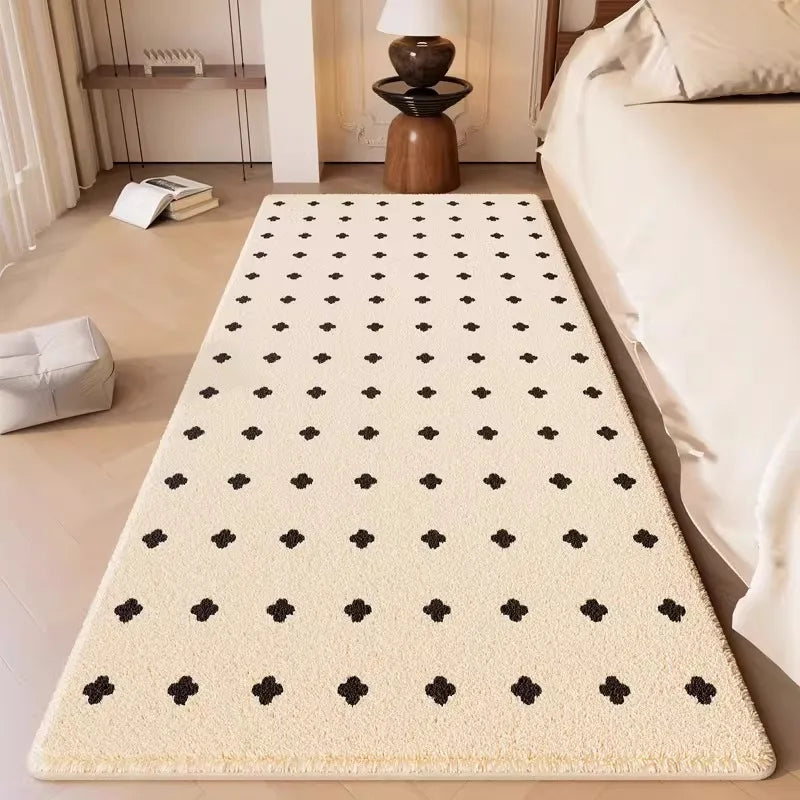 Black & White Minimalist Geometric Rug | Non-Slip Soft Area Carpet for Living Room & Bedroom