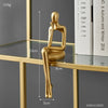 Gold Thinker Resin Sculpture | Modern Bookshelf & Desk Figurine