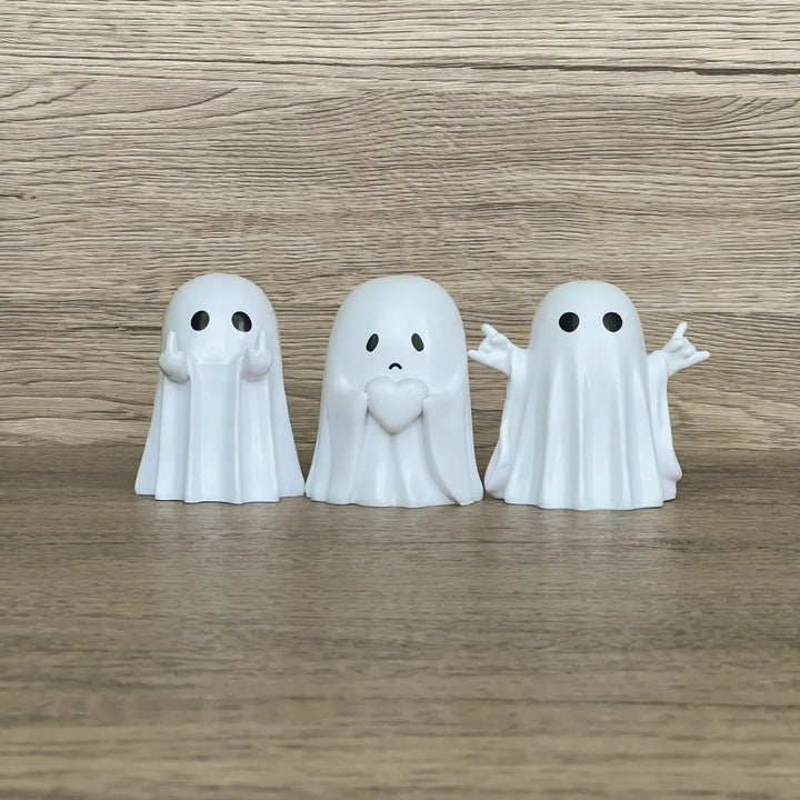Middle Finger Ghost Figurine | Halloween Shelf Decor