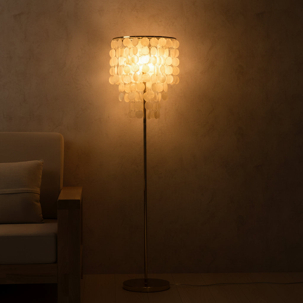 Modern Crystal Floor Lamp | Copper or Aluminum Body | Touch Switch | 4 Color Temps | D28×H145cm