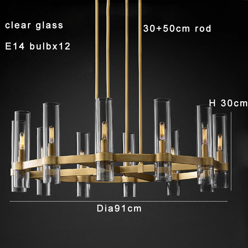 Modern Brass Round 24-Light Chandelier