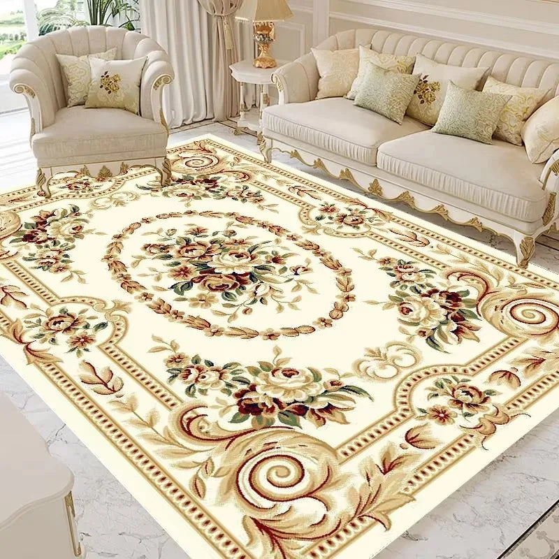Floral Area Rug | Soft Flannel Carpet for Living Room, Bedroom & Hallway