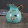 Hand-Painted Bird & Peony Ceramic Vase – European Style