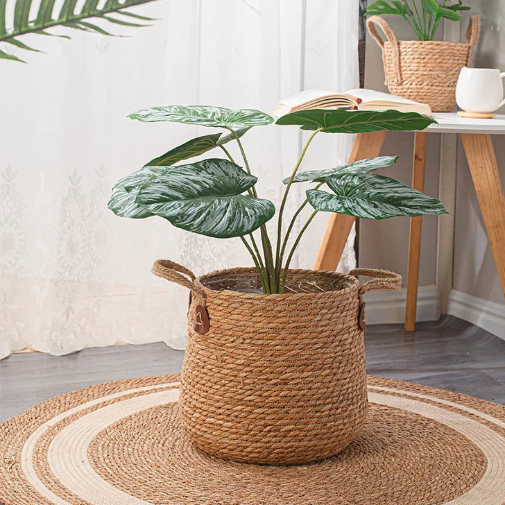 Rattan Woven Floor Planter Basket