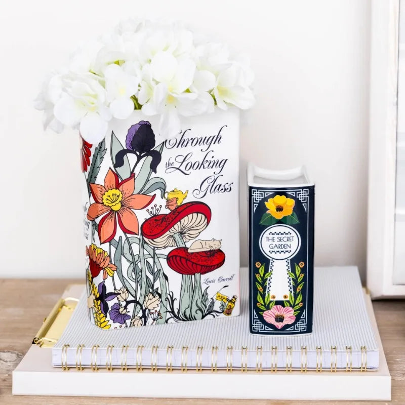 Ceramic Book Vase & Cachepot