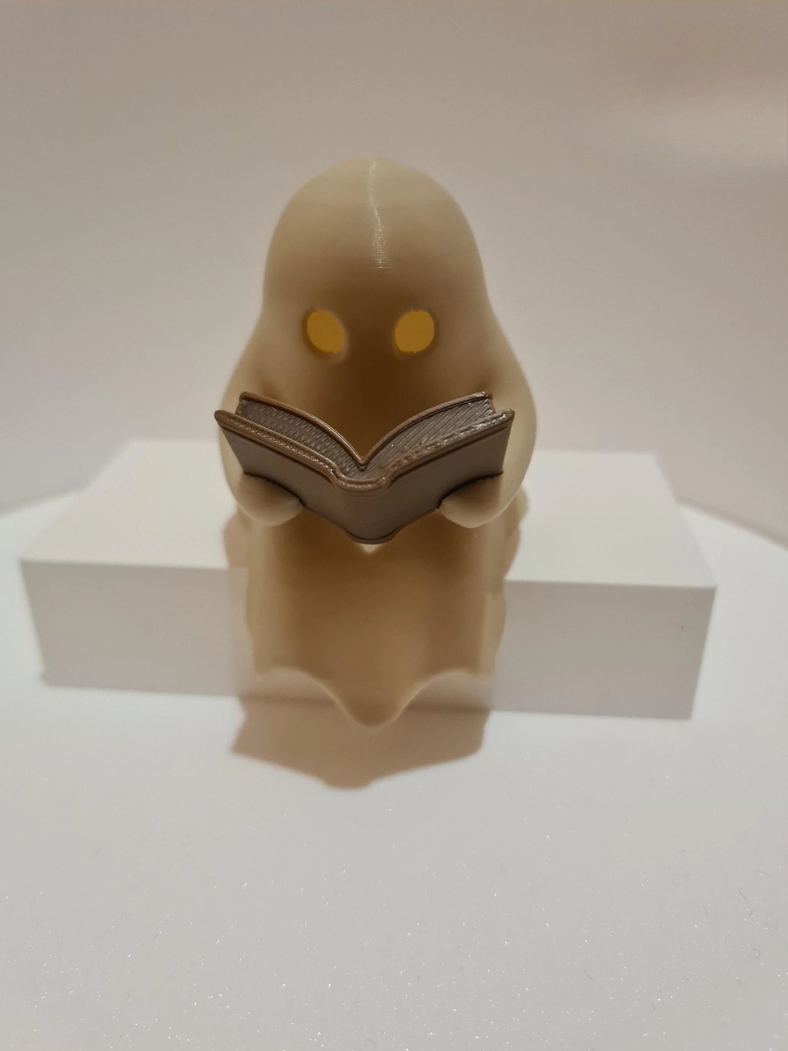 Reading Ghost Shelf Sitter with Flickering Tealight