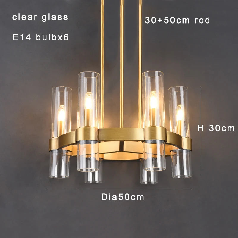 Modern Brass Round 24-Light Chandelier