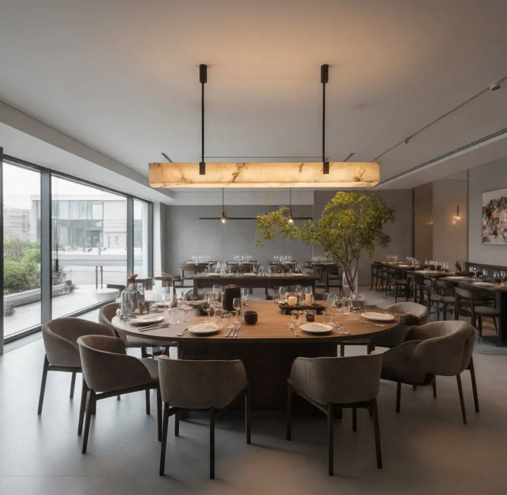 Modern Marble & Brass LED Pendant Light
