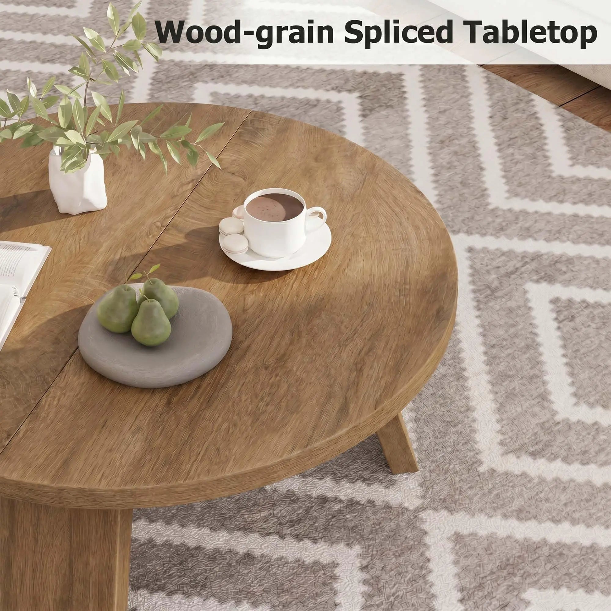 Modern Round Wood Coffee Table
