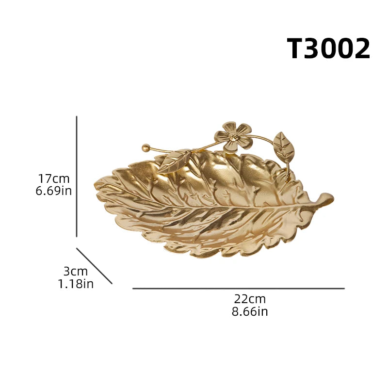 Golden Metal Decorative Fruit Tray