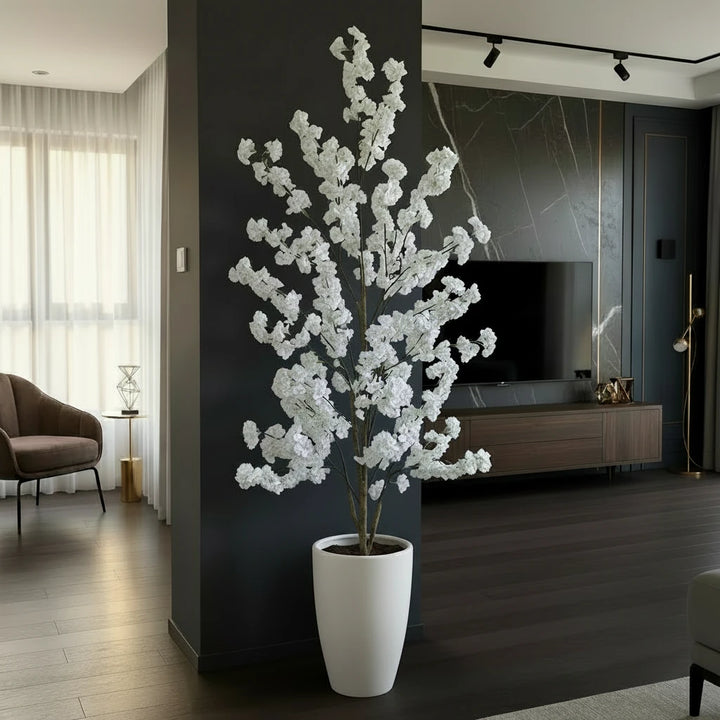 Artificial White Cherry Blossom Branch