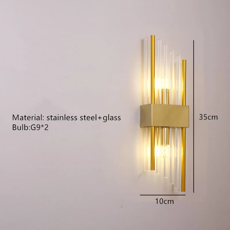 Light Luxury Gold LED Wall Sconce for Living Room, Bedroom & Stairs