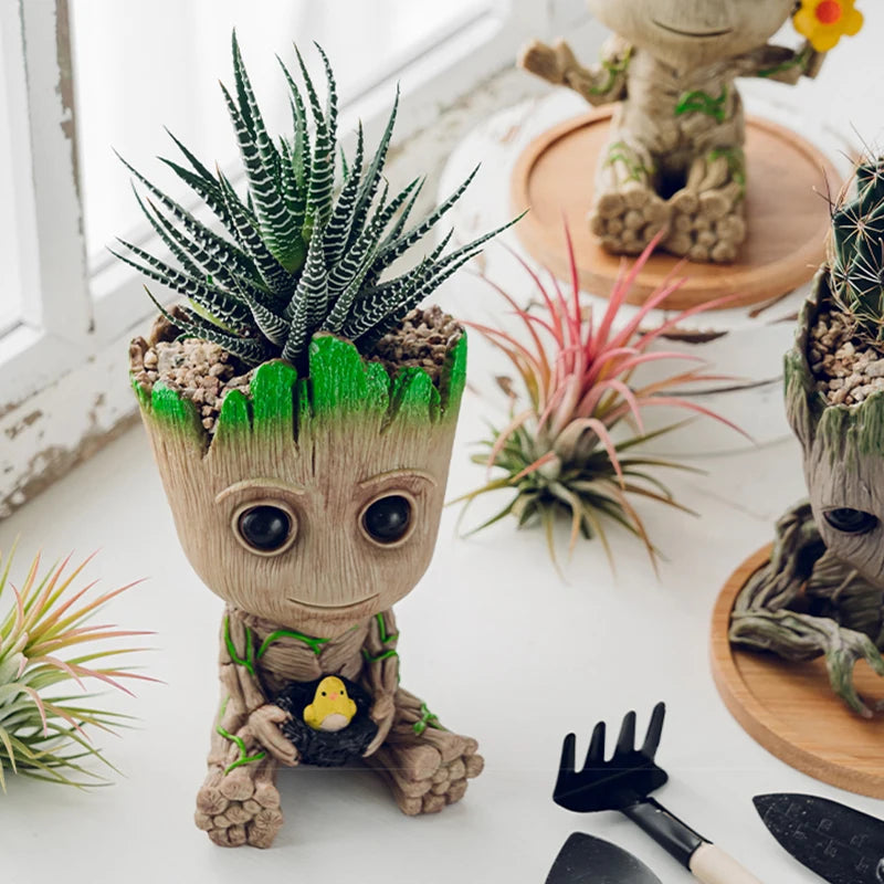 Groot Tree Figure Planter Vase | Desk Organiser & Pen Holder