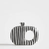 Black & White Striped Knot Ceramic Vase