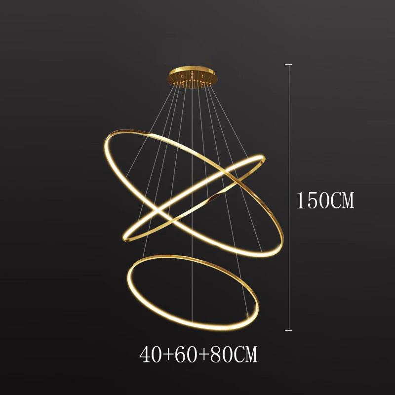 Multi-Ring LED Chandelier Pendant Light