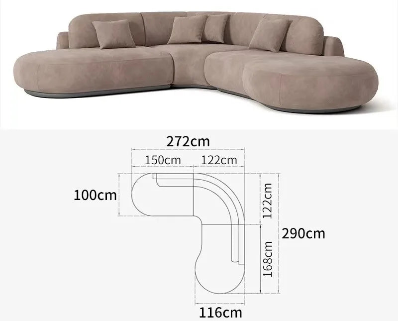 Modern U-Shaped Fabric Sofa