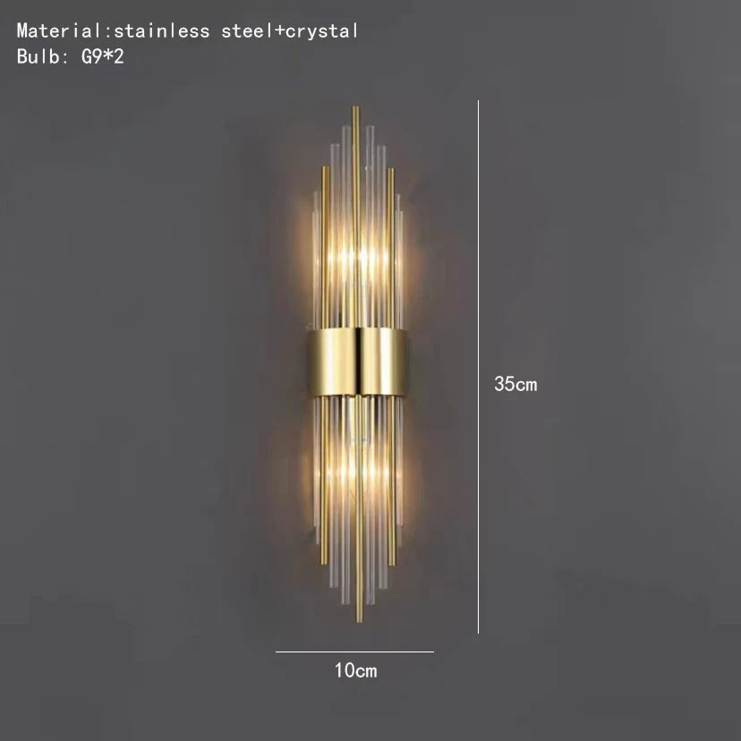Light Luxury Gold LED Wall Sconce for Living Room, Bedroom & Stairs