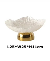 Luxury Petal Decorative Tray | Metal Alloy Fruit & Candy Serving Plate