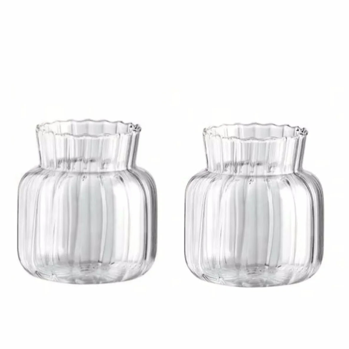 Retro Striped Glass Vase