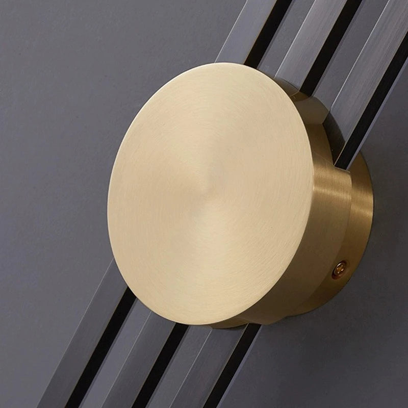 Modern Long LED Wall Lamp with Acrylic Shade in Black & Gold