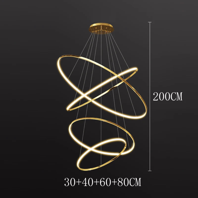 Multi-Ring LED Chandelier Pendant Light