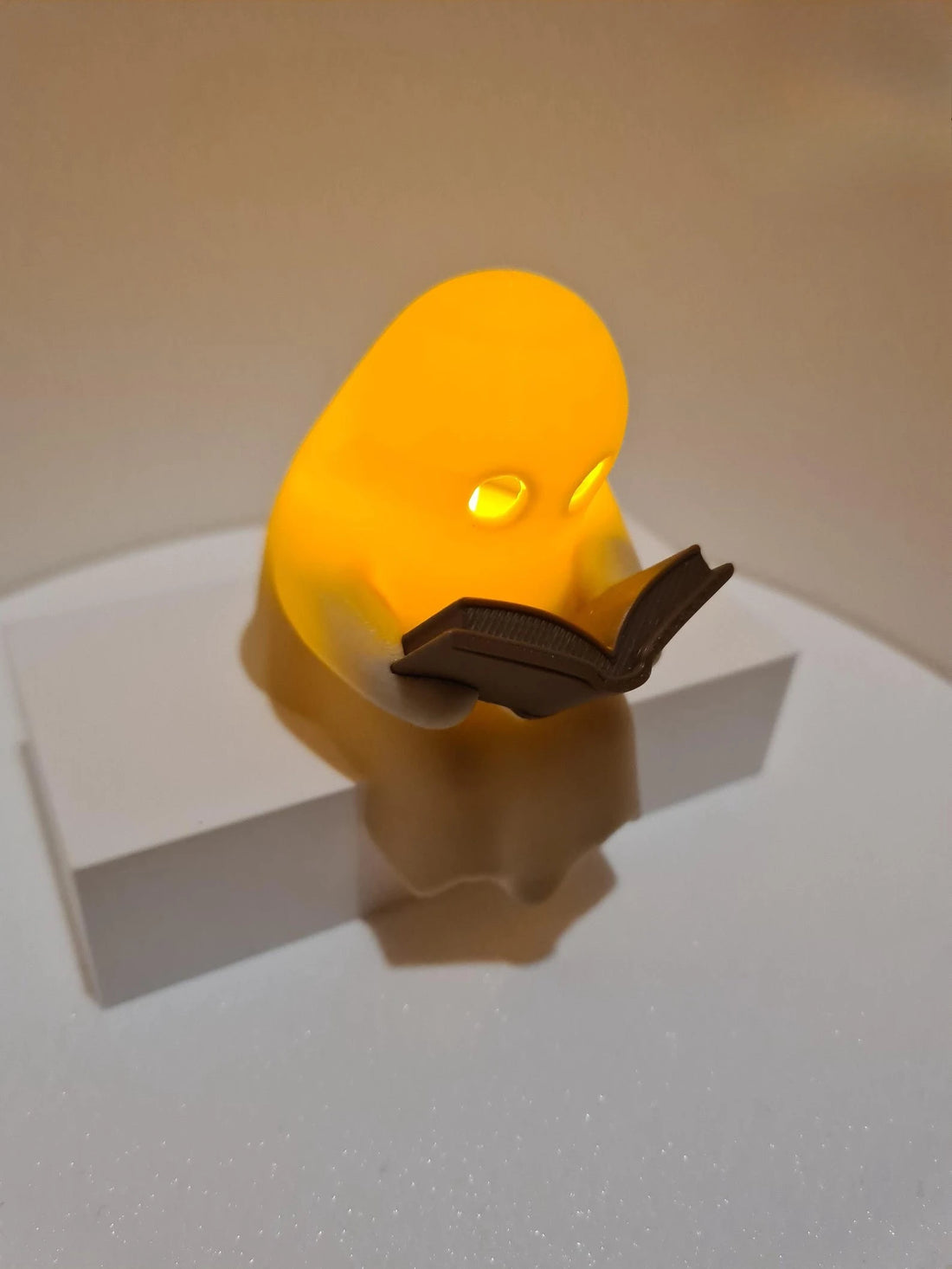Reading Ghost Shelf Sitter with Flickering Tealight