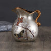 Hand-Painted Bird & Peony Ceramic Vase – European Style