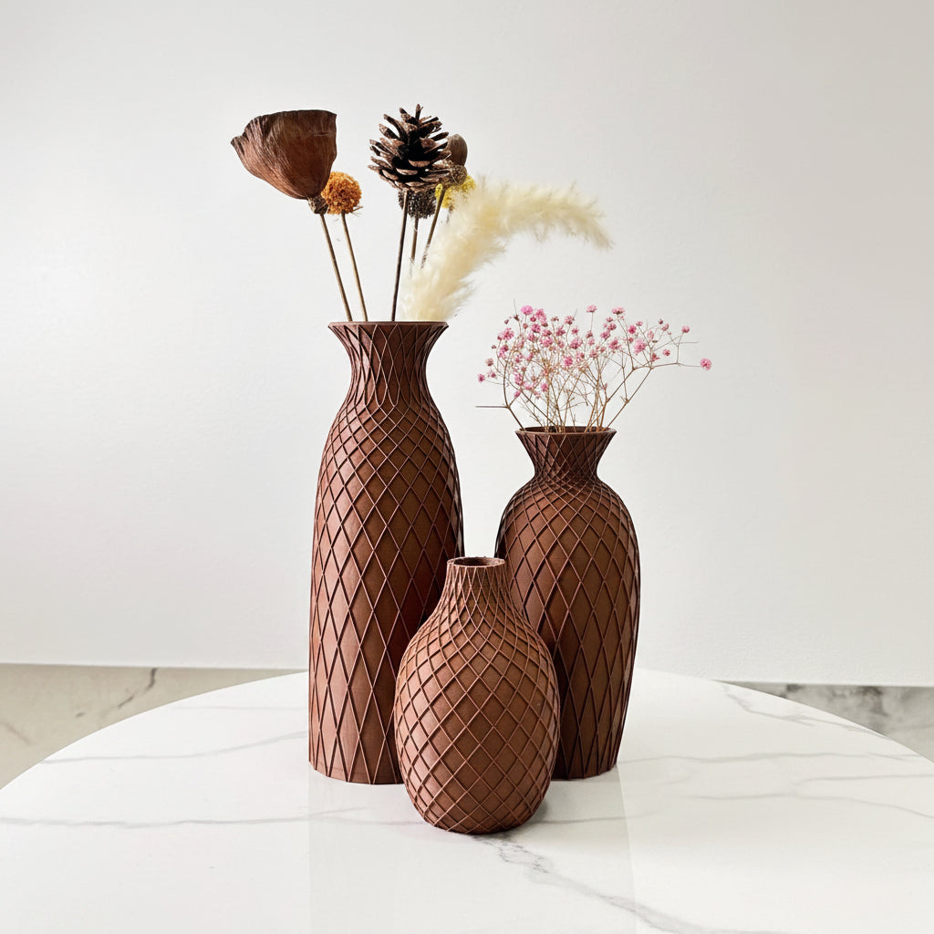 Spider Web Textured Vase Set (3 Pieces)