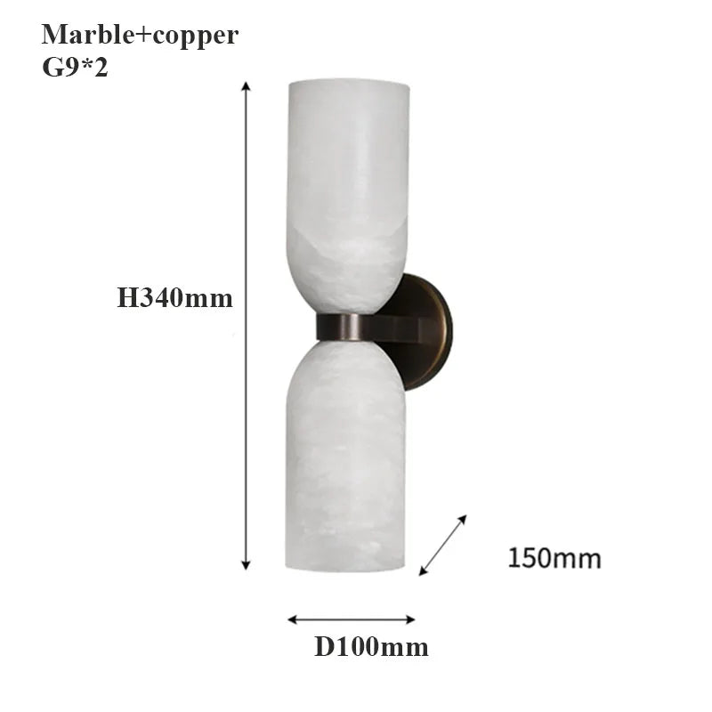 Gold Marble Tube Wall Sconce