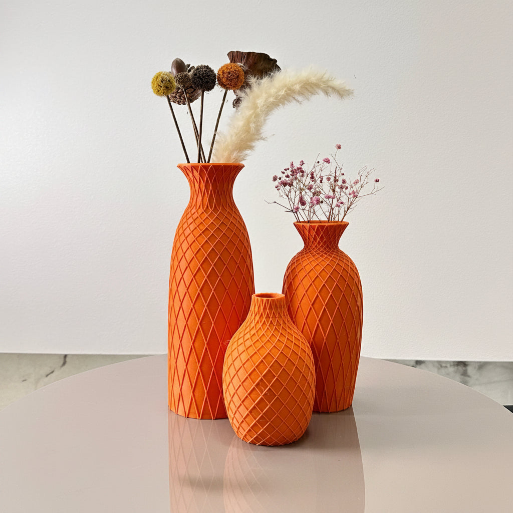 Spider Web Textured Vase Set (3 Pieces)