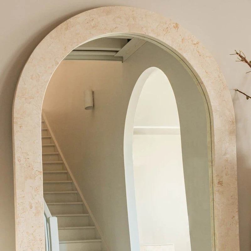 Luxury Wood & Glass Floor Mirror