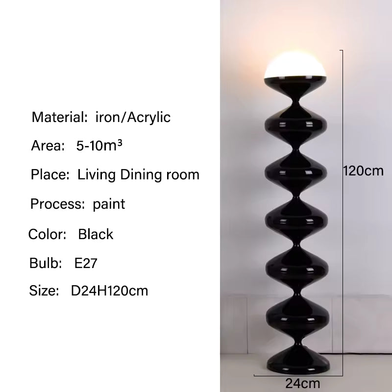 Art Deco Gourd Floor Lamp with Iron Shade